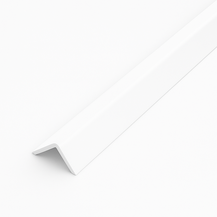 1 x White Rigid Angle 100mm x 100mm x 1  Metre  ^