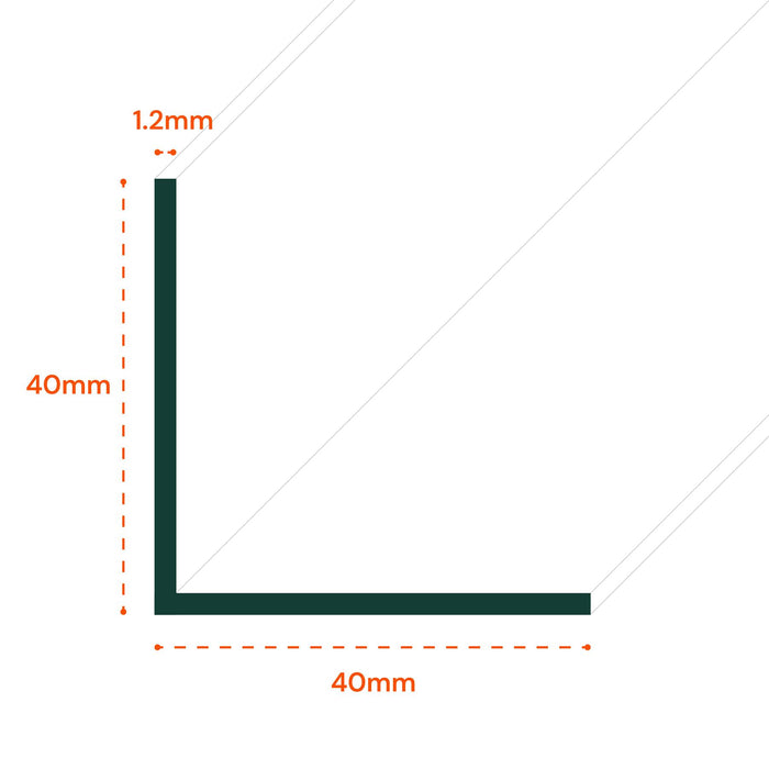 15 x 40x40mm Clear Angles x 1 meter