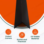 4 x Black Rigid Angle – 10mm x 10mm x 1 Metre PVC Corner Trim