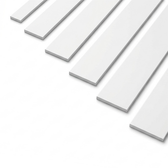 1 x 50mm White PVC Flat Bar x 1 Metre