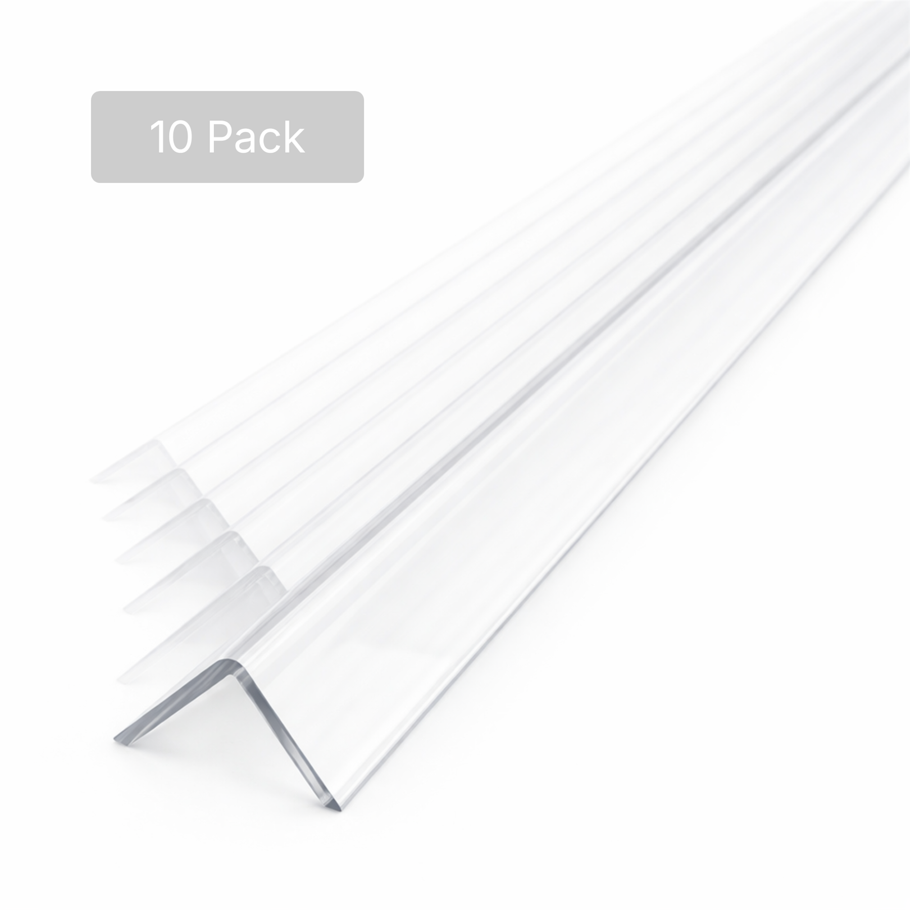 10 x 10x10mm Clear Angles x 1 meter