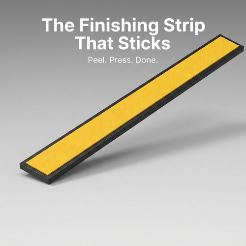 10 x 75mm Black Self-Adhesive Trim Strip x 1 Metre