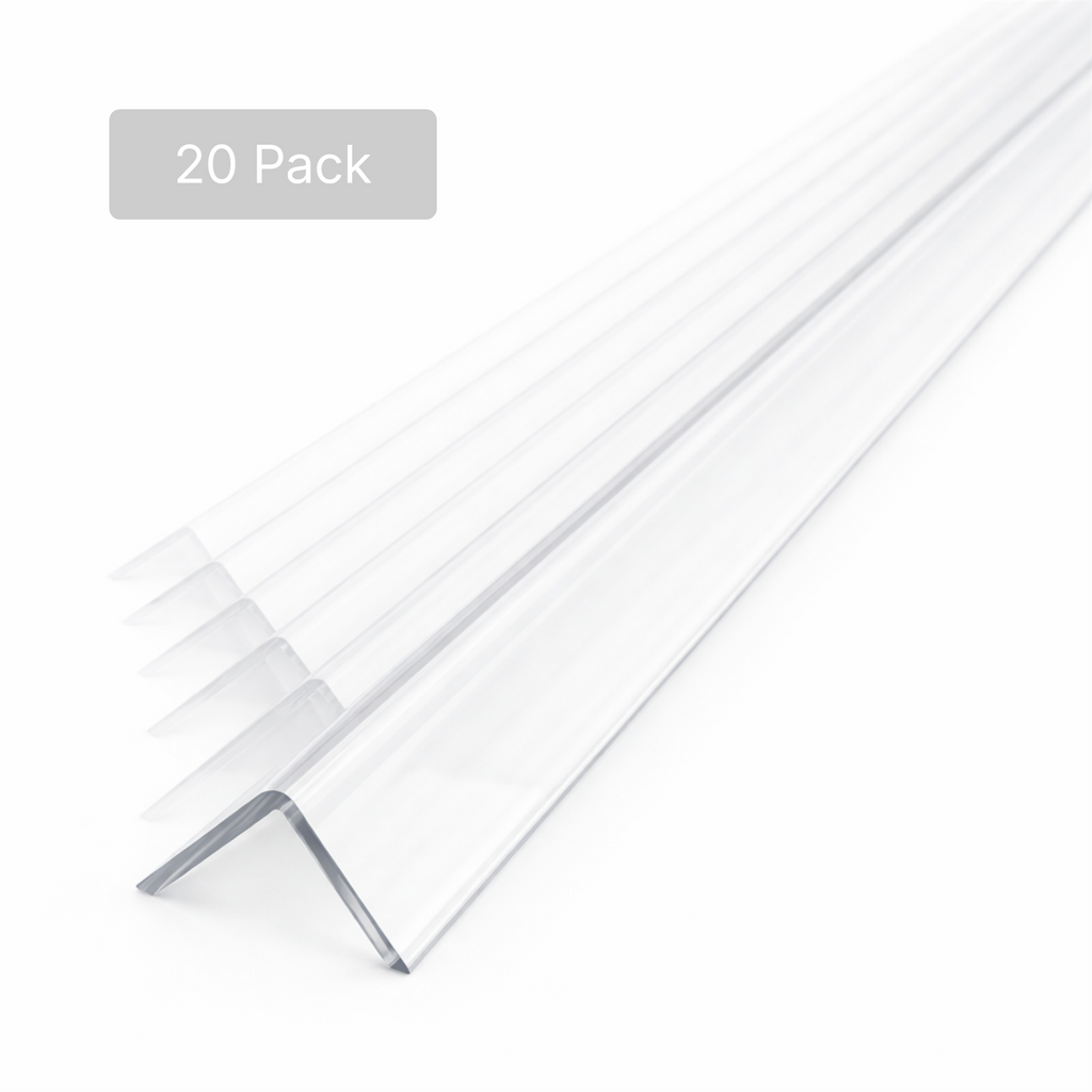 20 x 20x20mm Clear Angles x 1 Metre