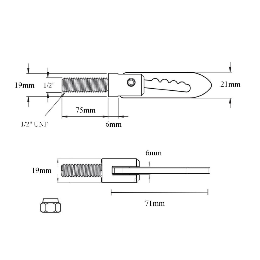 2 x Antiluce Fasteners 75mm Threaded Drop Lock Bolt On Catch for Trailers & Tailgates