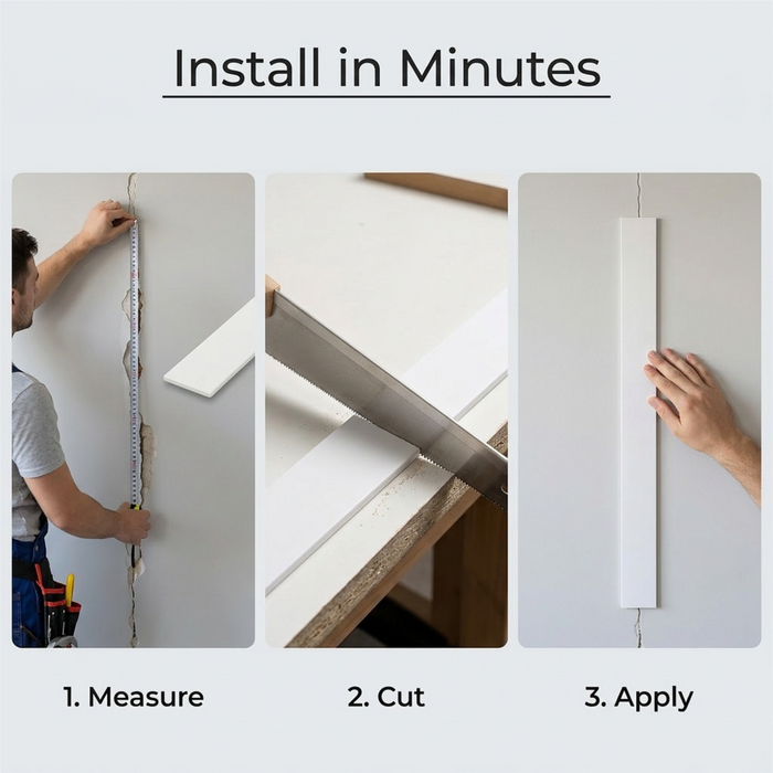1 x 50mm White PVC Flat Bar x 1 Metre