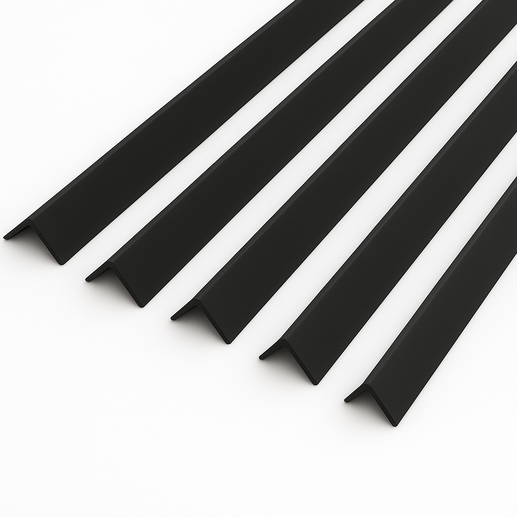 1 Metre Black uPVC Plastic Rigid Corner Cover Trims