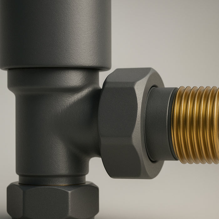 Kartell K-Rad Angled Modern Radiator Valve 15mm – Anthracite Grey – 4 Pack