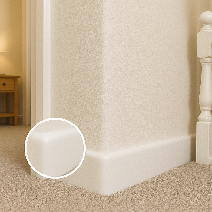 2 x White Plastic UPVC Trim 90mm x 1 Metre