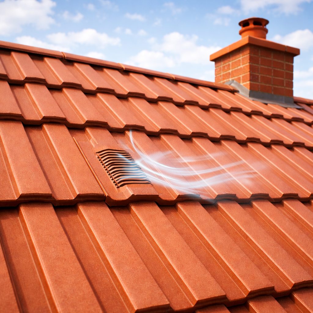 Mini Castellated Roof Tile Vent - Grey (With Pipe Adapter)