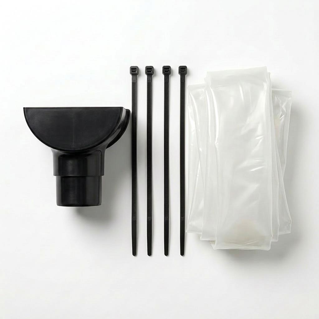 Black 15m Round Gutter Stop End Outlet Kit 112mm