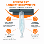 20 Metre Temporary Rainwater Downpipe 4 Inch 250 Gauge Kit