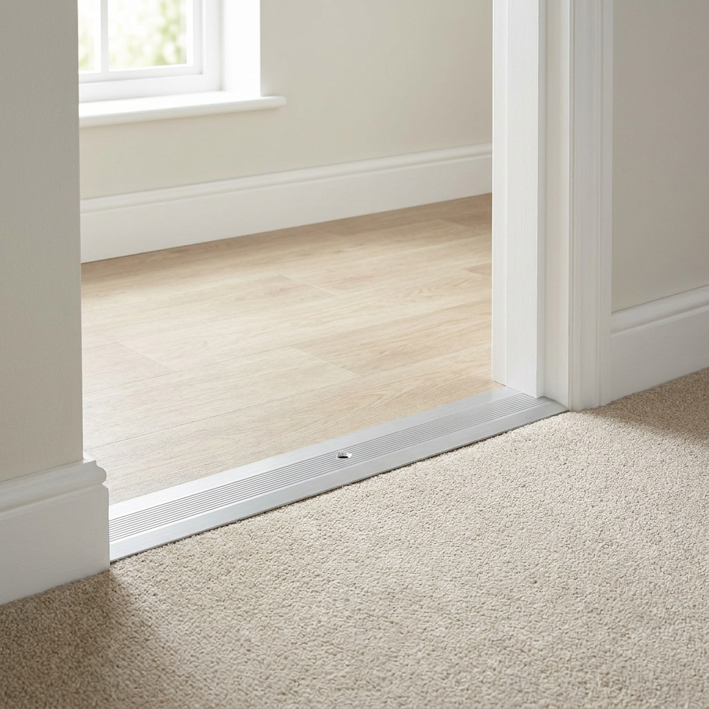 Aluminium Vinyl Edge Floor Transition Strip, 28mm x 6mm x 89.5cm DIY Low Profile Floor Trim for Finishing and Edge Protection