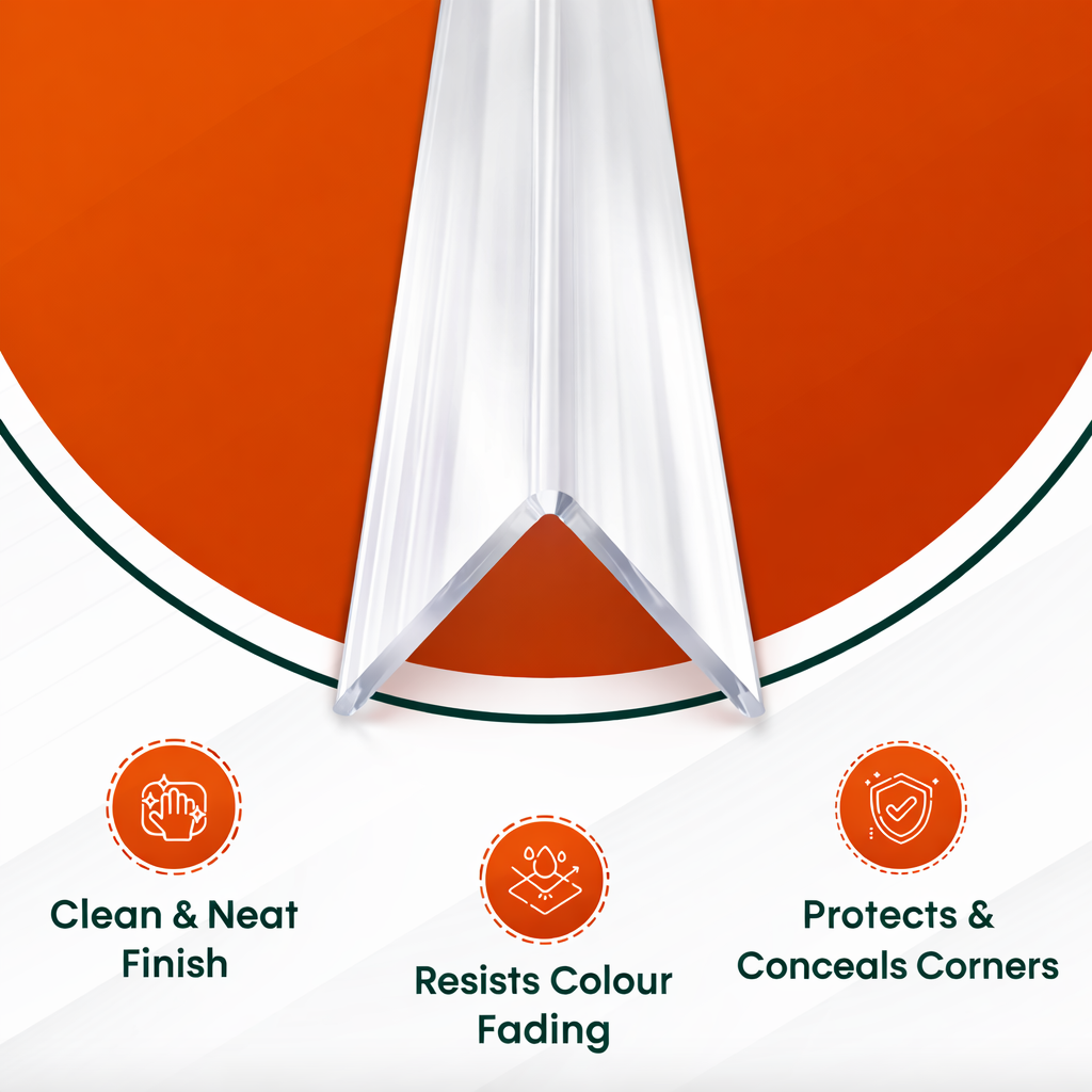 5 x 10x10mm Clear Angles x 1 meter