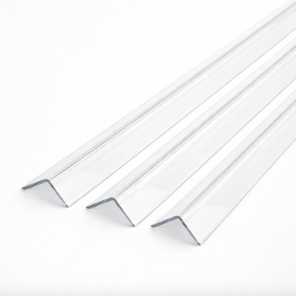 3 x 40x40mm Clear Angles x 1 meter
