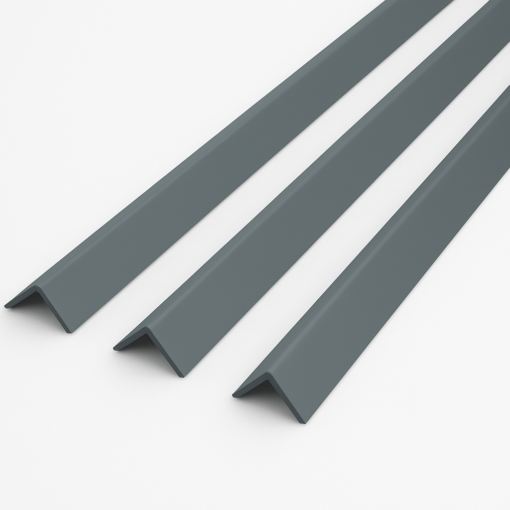 1 Metre Grey uPVC Plastic Rigid Corner Cover Trims