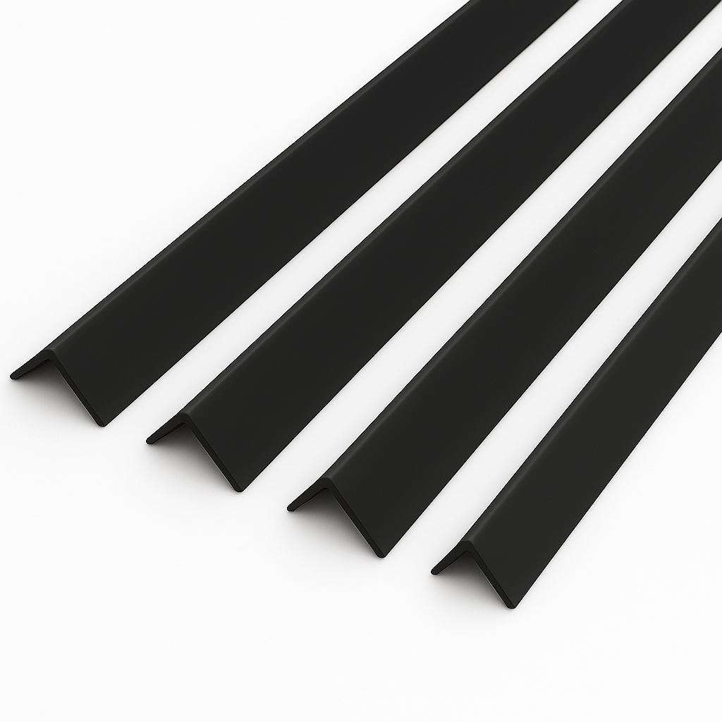 1 Metre Black uPVC Plastic Rigid Corner Cover Trims