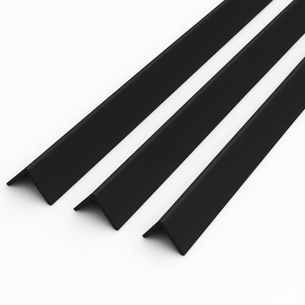 1 Metre Black uPVC Plastic Rigid Corner Cover Trims