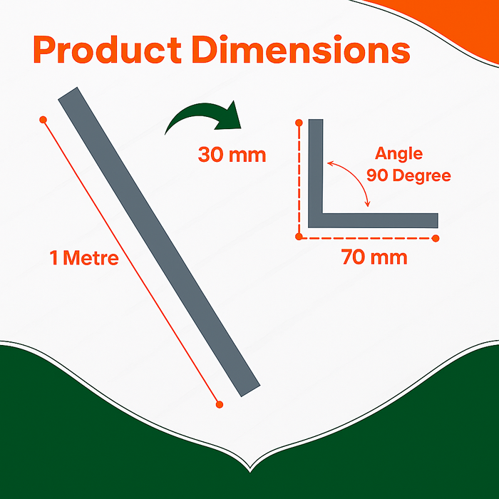 5 x Anthracite Grey Unequal Angle 70mm x 30mm x 1  Metre