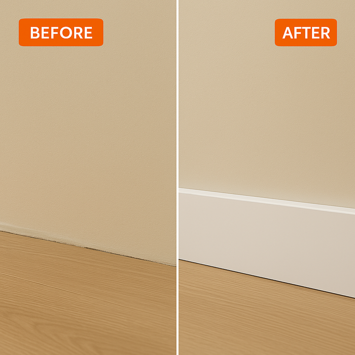 White 90mm Wide Bullnose Window Door Trim / Skirting uPVC Plastic x 5 Metres