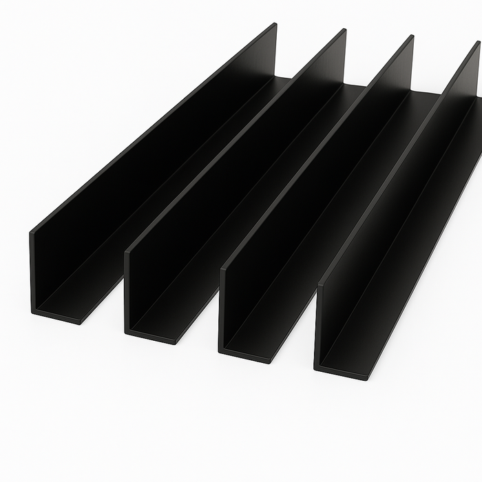 4 x Black Unequal Angle 70mm x 30mm x 1  Metre