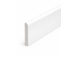 White uPVC D-Mould Trim 45mm x 1m
