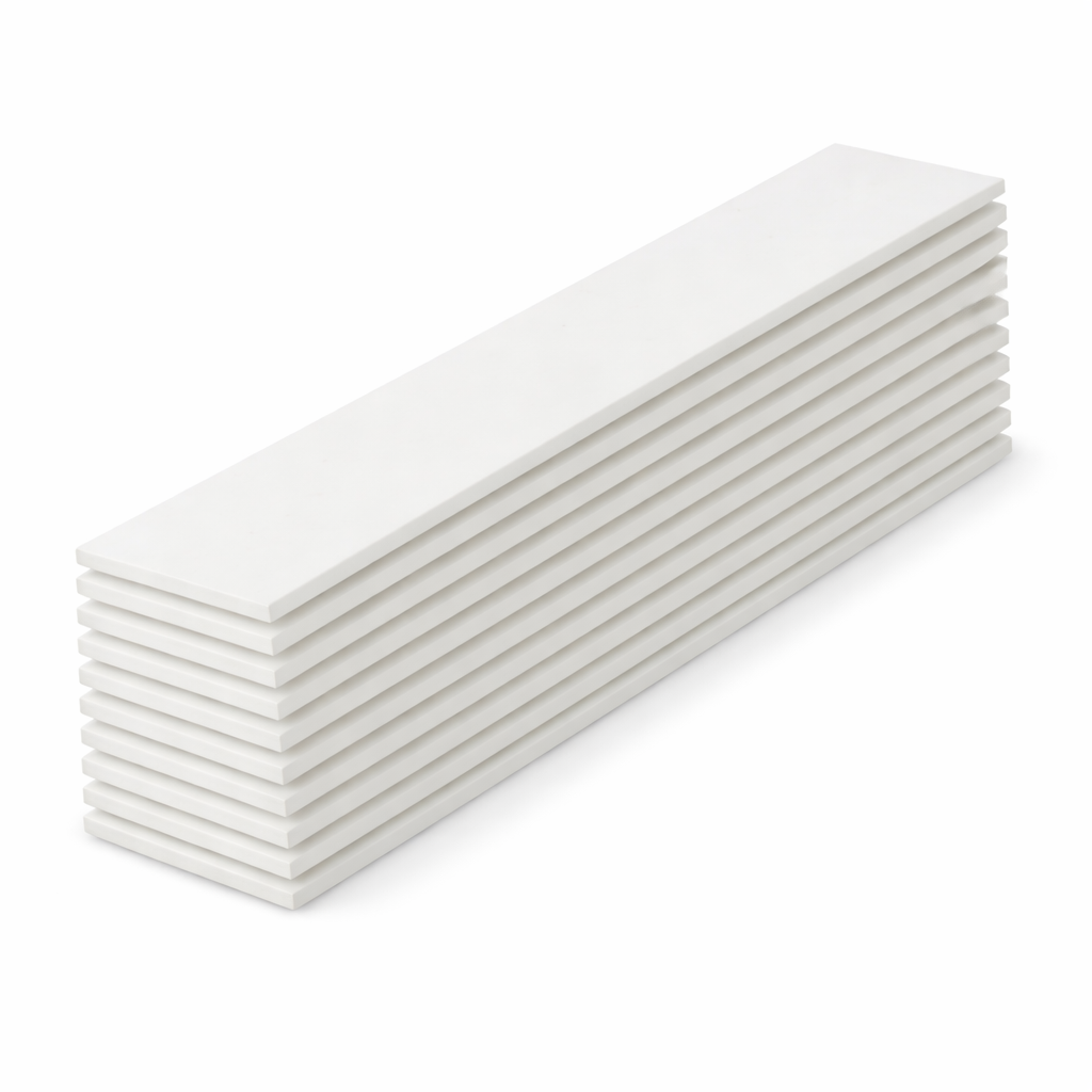 10 x 19mm White PVC Flat Bar x 1 Metre