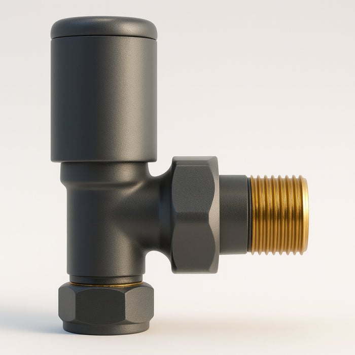 Kartell K-Rad Straight Modern Radiator Valve 15mm – Anthracite Grey – Pair