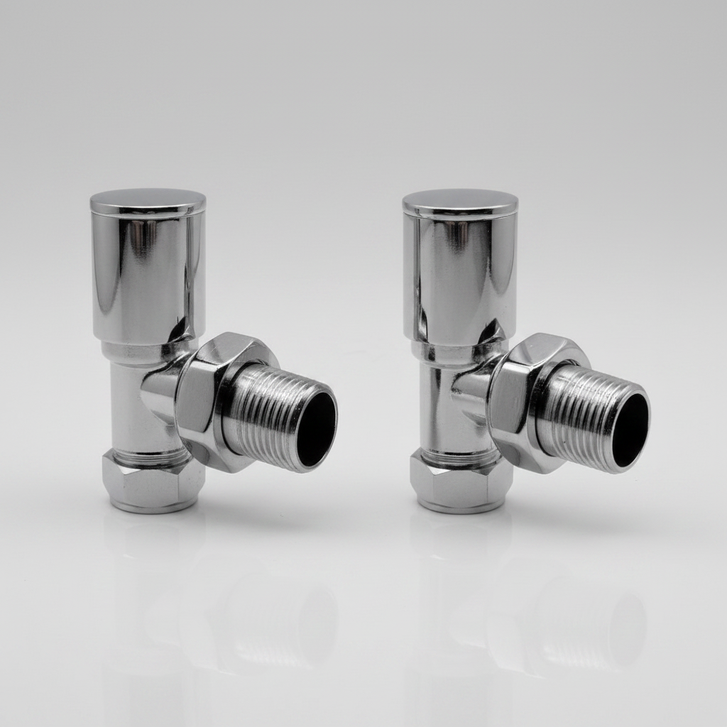 Chrome Radiator Valve Angled 15mm