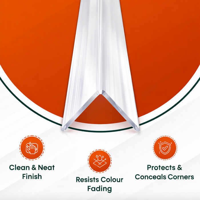 4 x 50x50mm Clear Angles x 1 metre