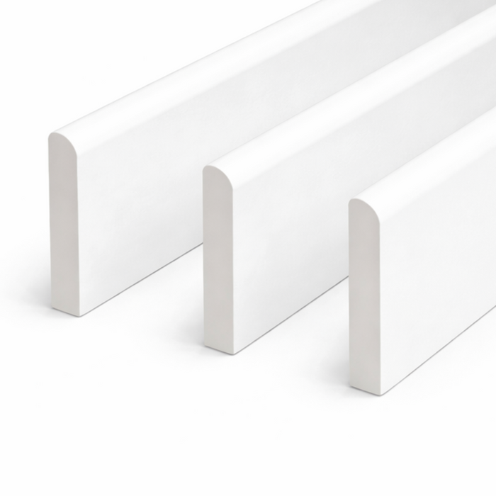3 x White Plastic UPVC Trim 90mm x 1 Metre