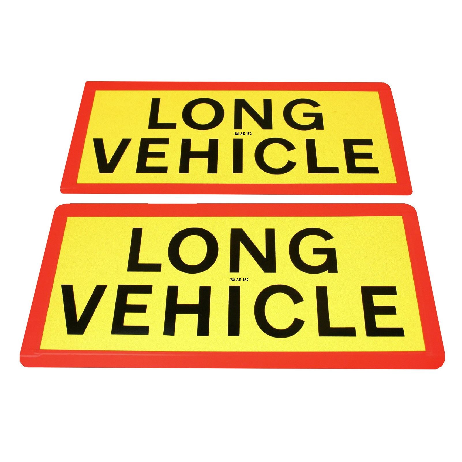 2 x Long Vehicle Aluminium UK Marker Boards, Type 5 BS AU152, Size: 525 x 250mm