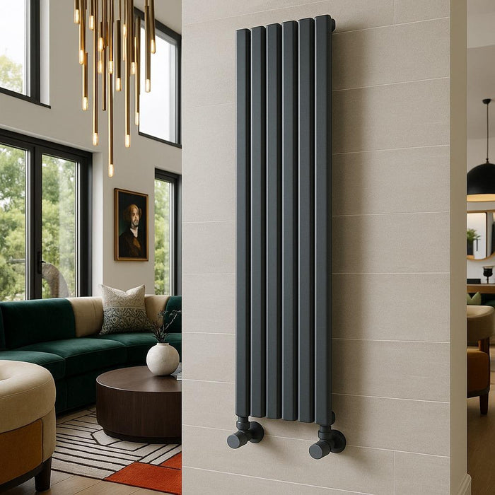 Kartell K-Rad Angled Modern Radiator Valve 15mm – Anthracite Grey – Single