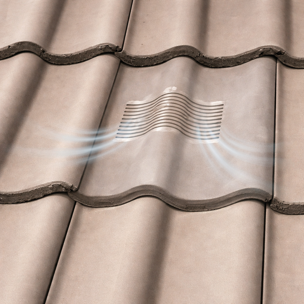 Timloc Grey Double Pantile Roof Tile Vent with Adapter