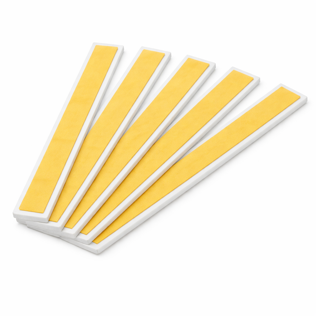 5 x 38mm White Adhesive Taped PVC Flat Bar x 1 Metre