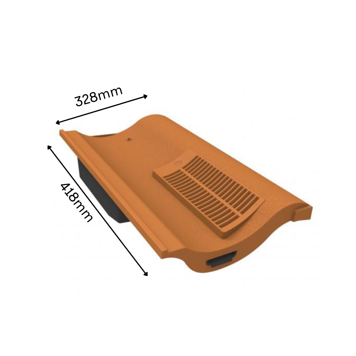 Manthorpe Terracotta Single Pantile Tile Vent with Adaptor Kit for Concrete Tile Roofs