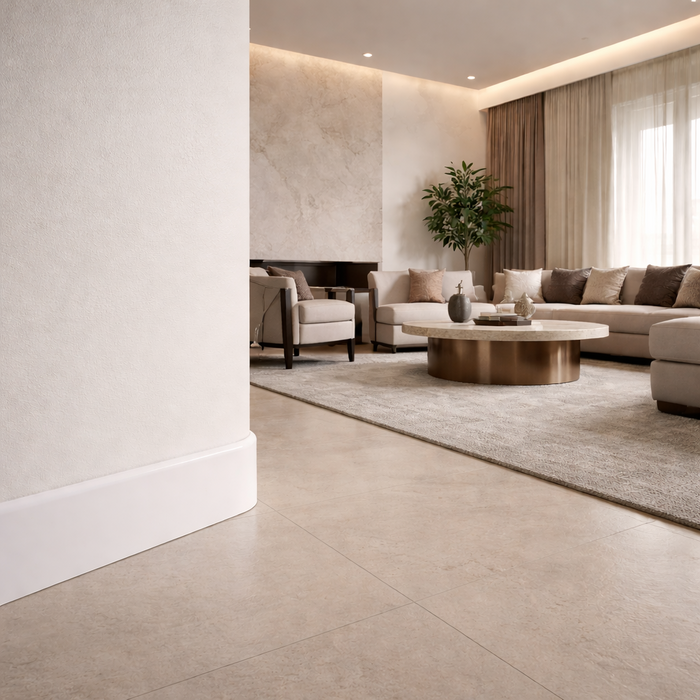 10 Pack White 65mm D Mould / Skirting x 1 Metre