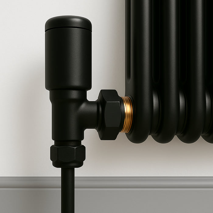 Kartell K-Rad Straight Modern Radiator Valve 15mm – Matte Black – Single