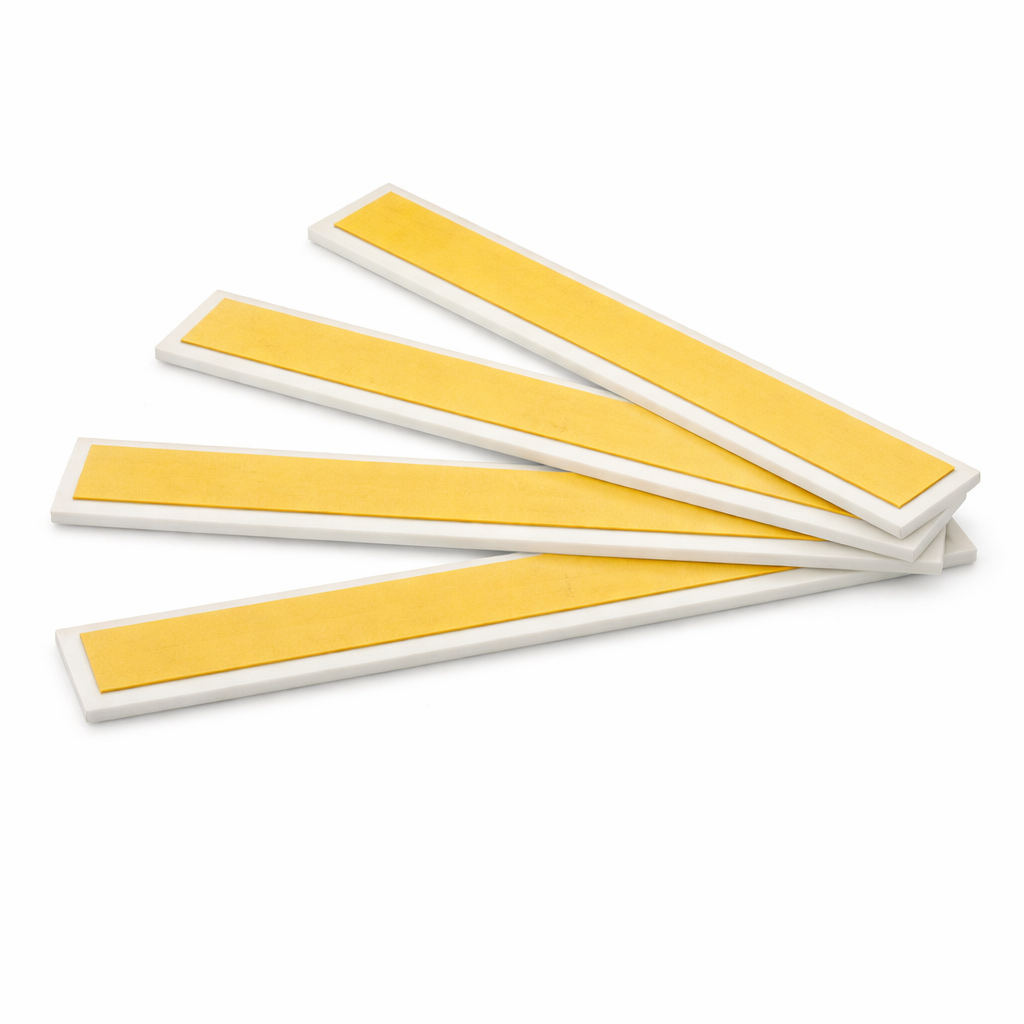 4 x 50mm White Adhesive Taped PVC Flat Bar x 1 Metre