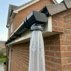 Black 15m Squared Gutter Stop End Outlet Kit 114mm