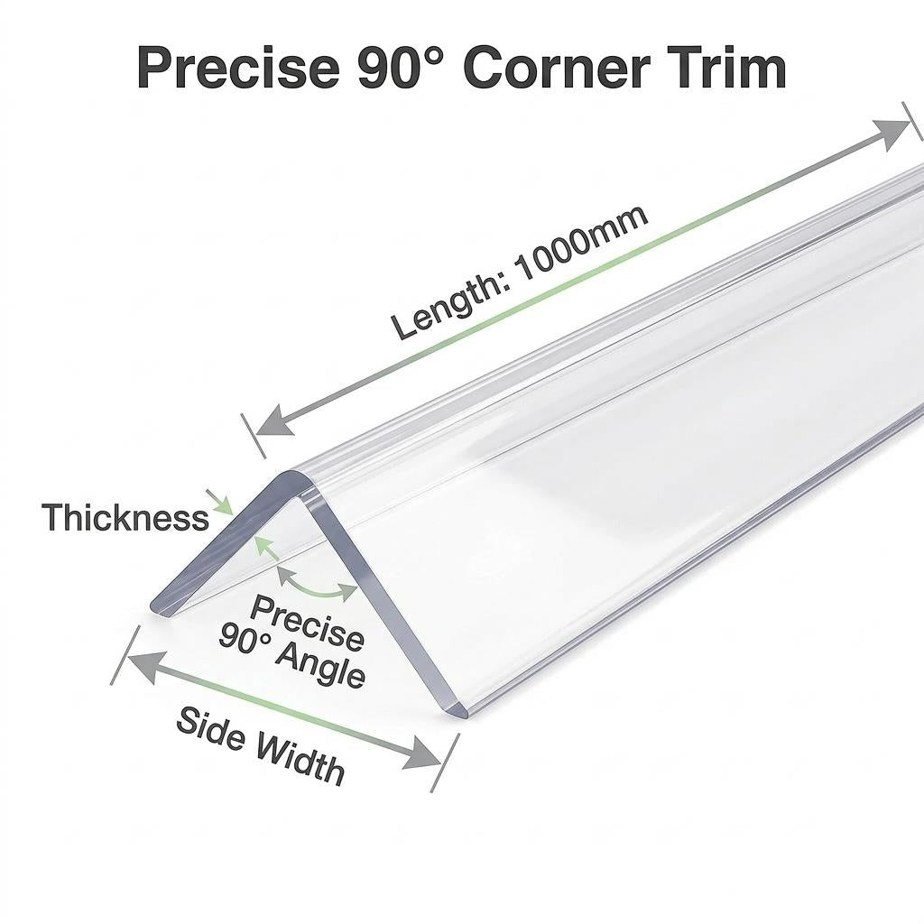 1 x 40x40mm Clear Angles x 1 meter
