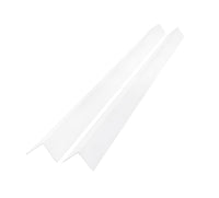2 Pack White PVC Plastic Corner Trim - 10mm x 10mm x 1Metre