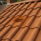 Double Pantile Roof Tile Vent - Red (With Pipe Adapter)