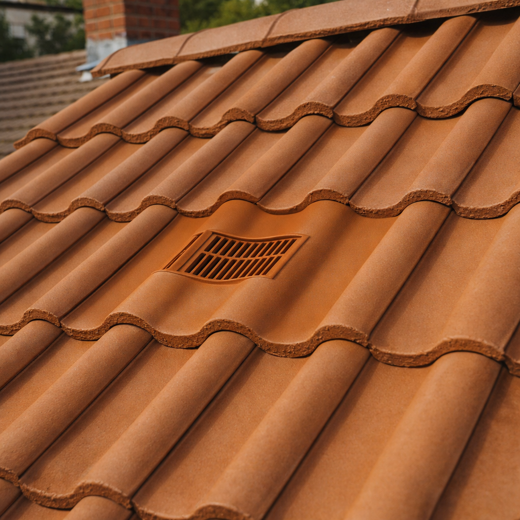 Double Pantile Roof Tile Vent - Red (With Pipe Adapter)