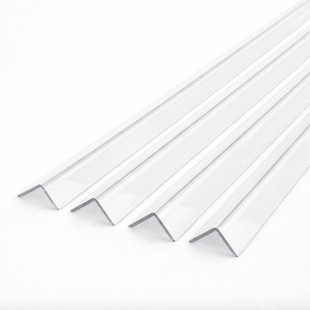 4 x 10x10mm Clear Angles x 1 meter