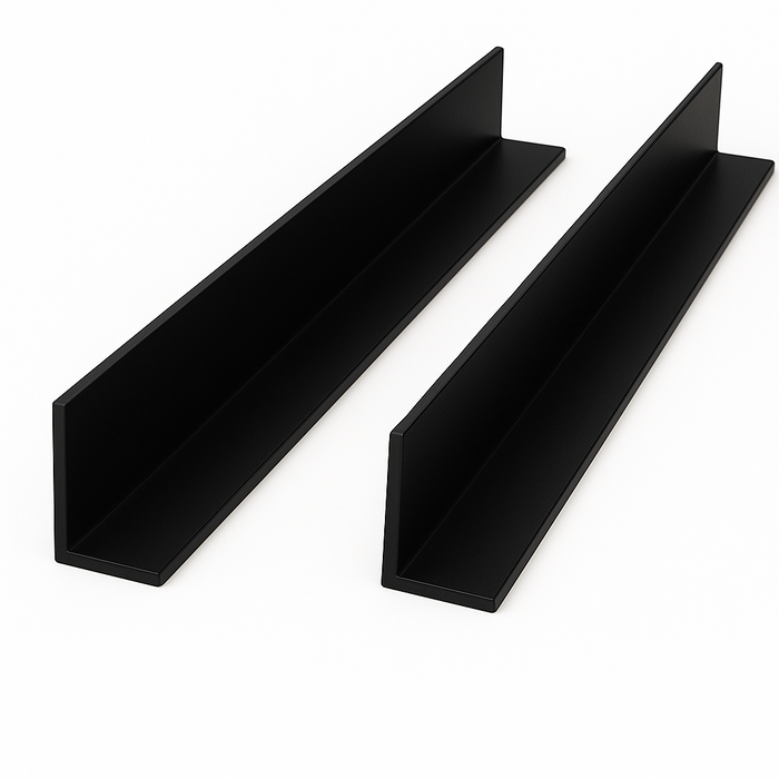 2 x Black Unequal Angle 50mm x 25mm x 1  Metre