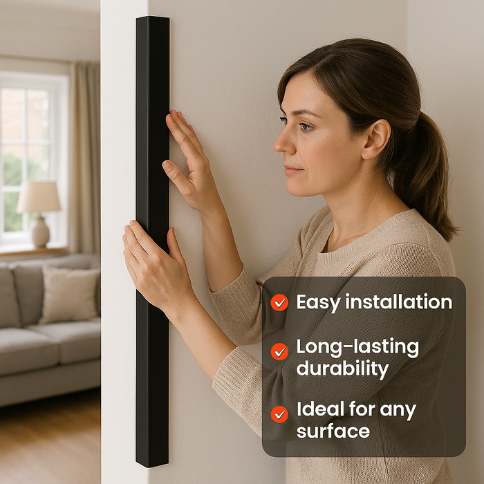 2 x Black Unequal Angle 70mm x 30mm x 1  Metre