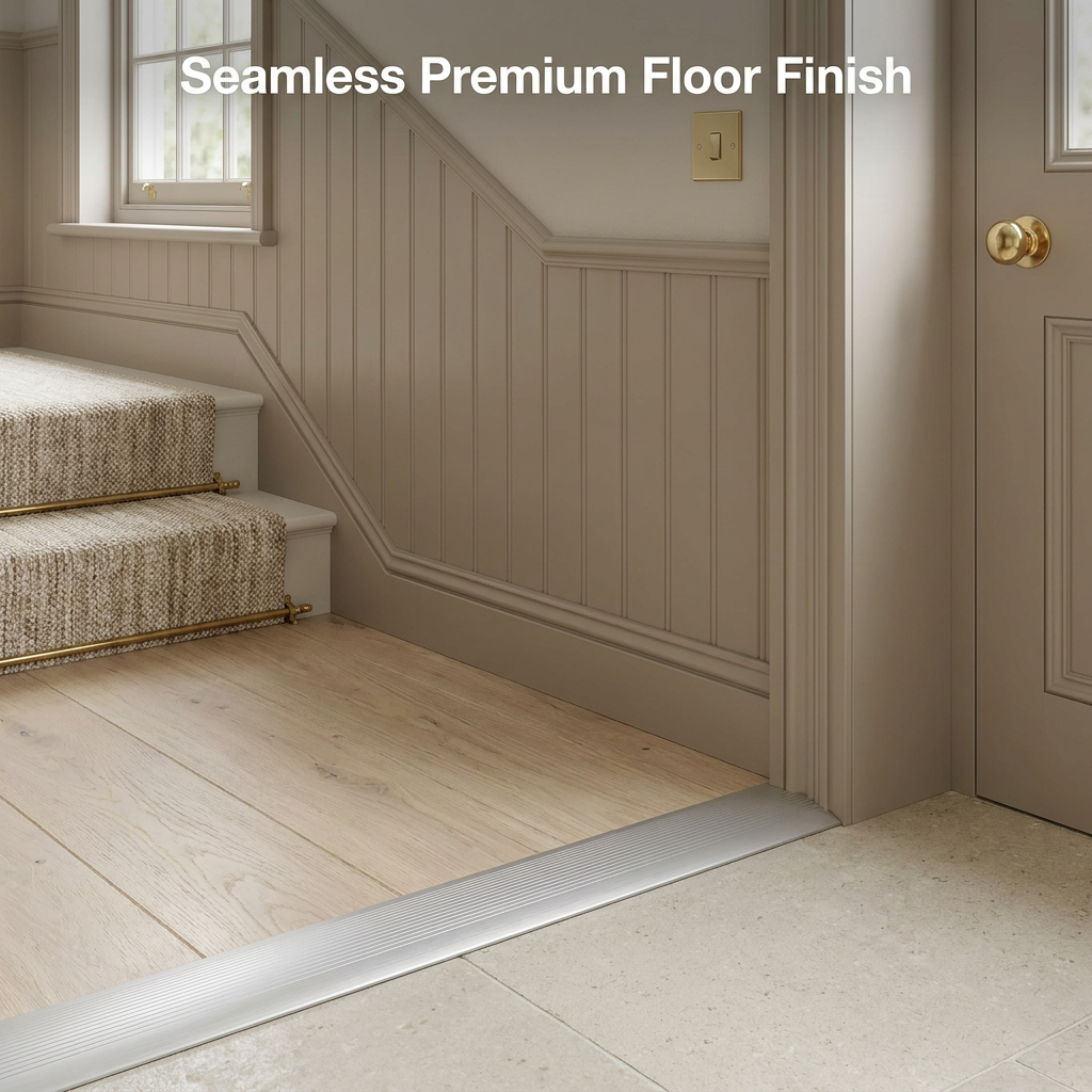 4 x Matt Silver Wide Cover Strip Floor Transition 38mm x 89.5cm