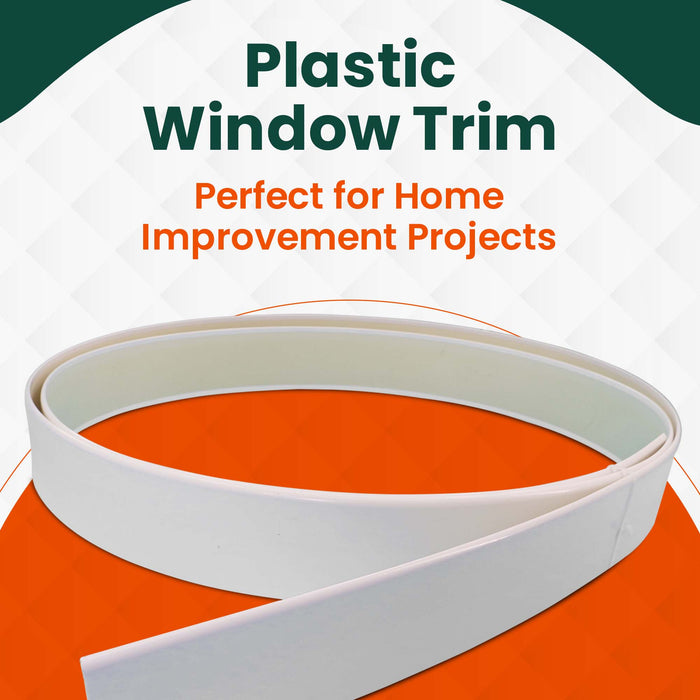 White 90mm Wide Bullnose Window Door Trim / Skirting uPVC Plastic x 5 Metres