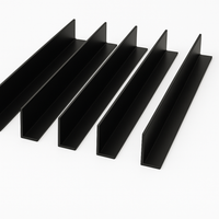 5 x Black Unequal Angle 50mm x 25mm x 1  Metre