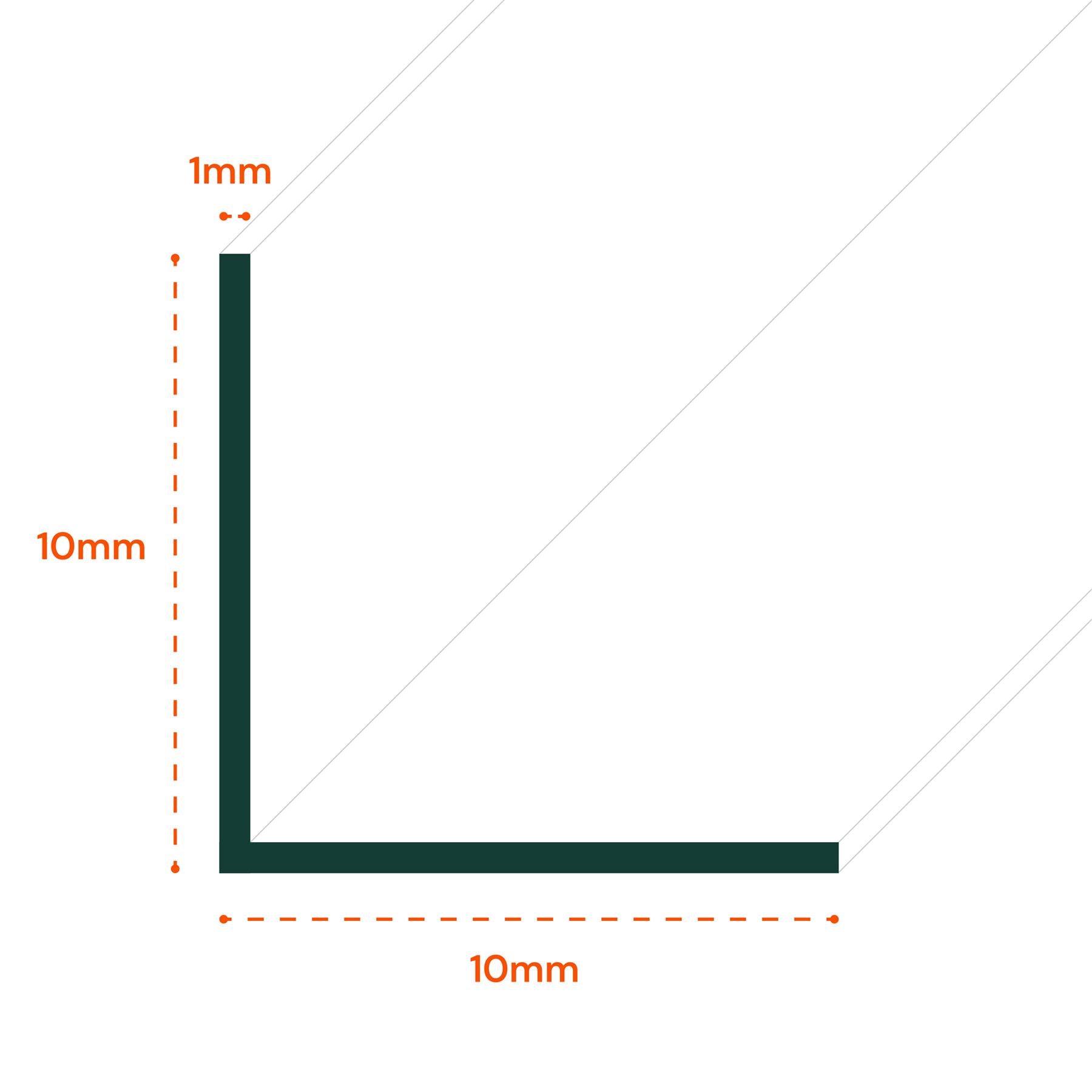 2 x 10x10mm Clear Angles x 1 meter